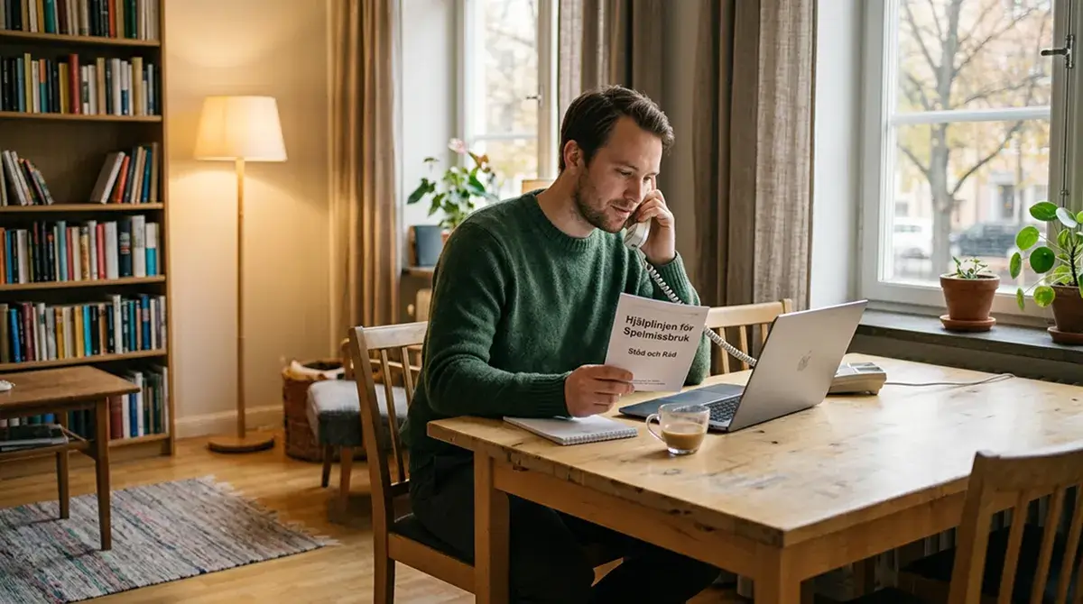 En trygg stödsituation där en person pausar och väljer hjälp före mer spel